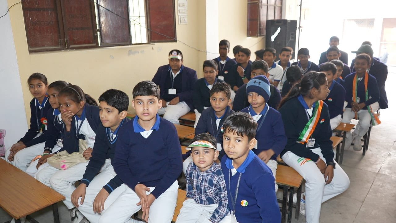 Students in classroom at M.S. Convent Higher Secondary School